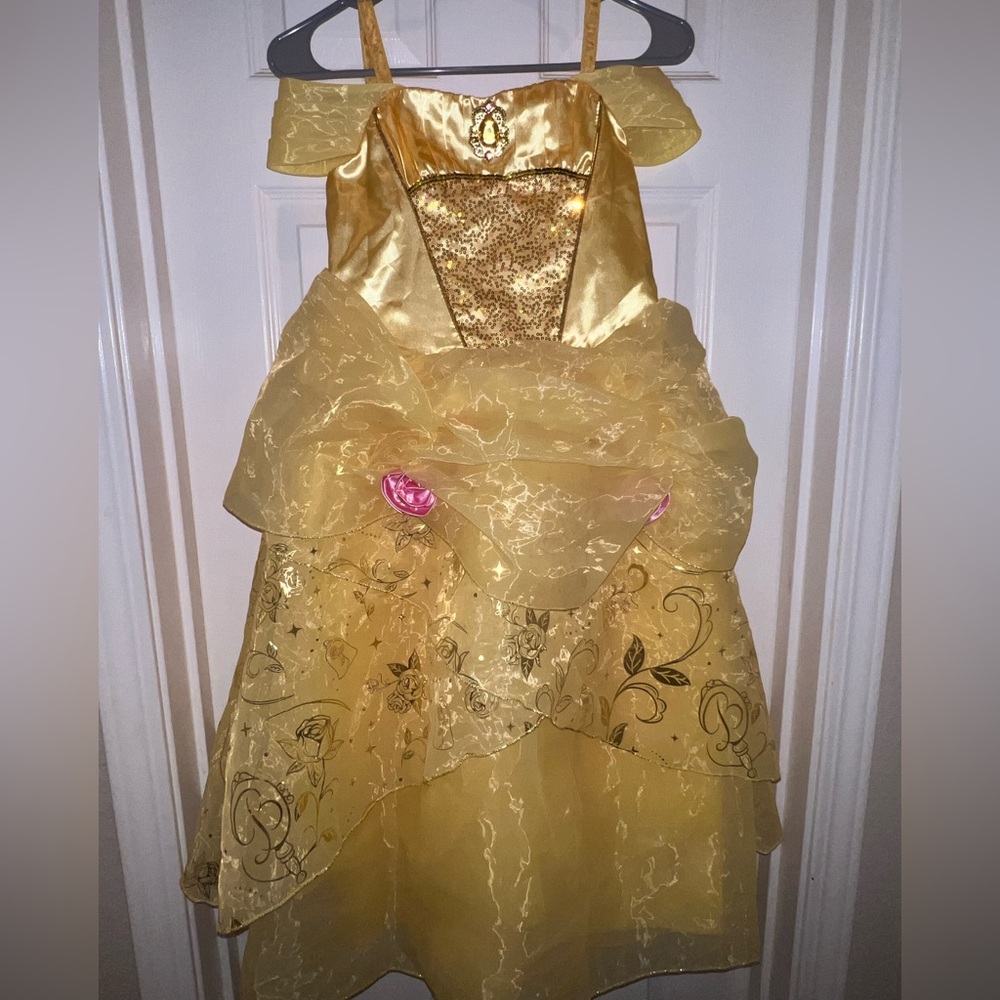 Disney Sparkling Belle Princess Dress Costume with Tiara and Jewelry